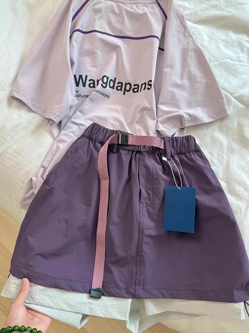 American Color Block Quick Dry Fitness Skort Women Summer New High Waist Casual Versatile Slimming Short Skirt Commute Korean... 7 S6f96e9f792ba44a080c00efb6bb282c0D