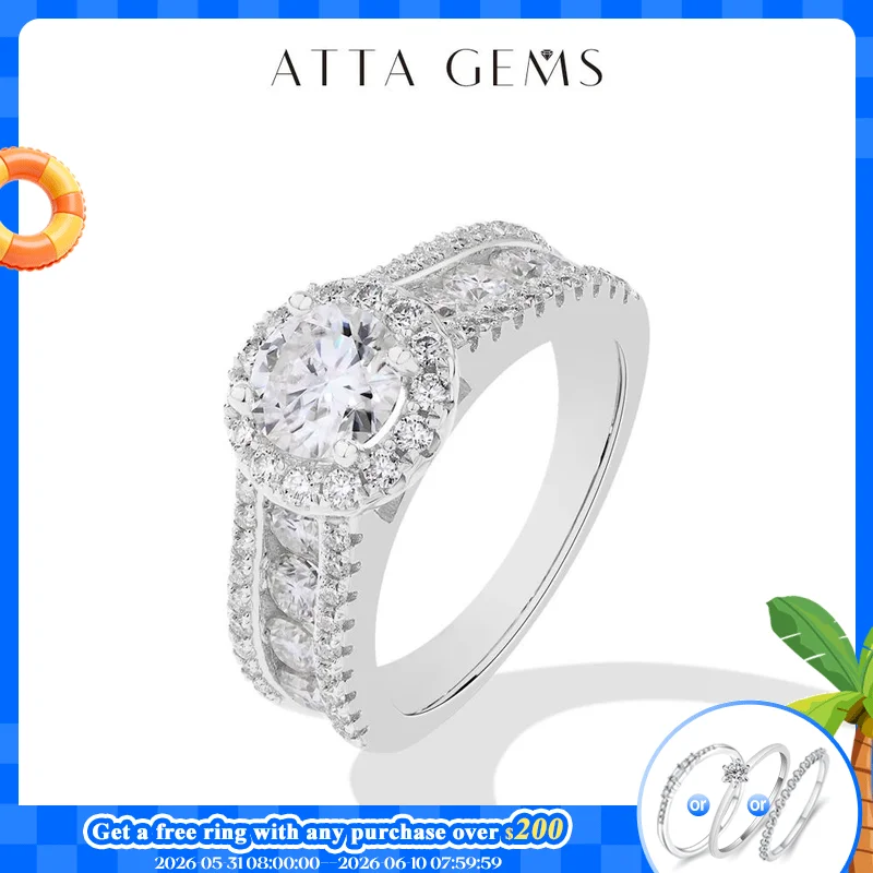 ATTAGEMS Round Cut 1.0CT Moissanite Ring 6.5mm VVS1 Diamond for Women S925 Silver Engagement Bride Jewelry Gift With Certificate
ATTAGEMS Round Cut 1.0CT Moissanite Ring 6.5mm VVS1 Diamond for Women S925 Silver Engagement Bride Jewelry Gift With Certificate