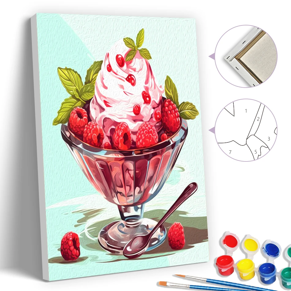 SDOYUNO Simple Painting By Numbers Modern Pictures Art Supplies 20X30cm With Frame Raspberry ice cream dessert Acrylic Wall Art
SDOYUNO Simple Painting By Numbers Modern Pictures Art Supplies 20X30cm With Frame Raspberry ice cream dessert Acrylic Wall Art