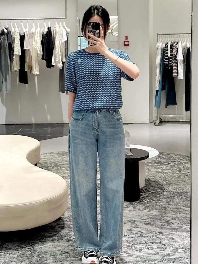 Casual Versatile Striped Embroidered Knit Top T-irt Women's Premium Summer New Arrival Commute Sle Regular Fit ort Sve
Casual Versatile Striped Embroidered Knit Top T-irt Women's Premium Summer New Arrival Commute Sle Regular Fit ort Sve