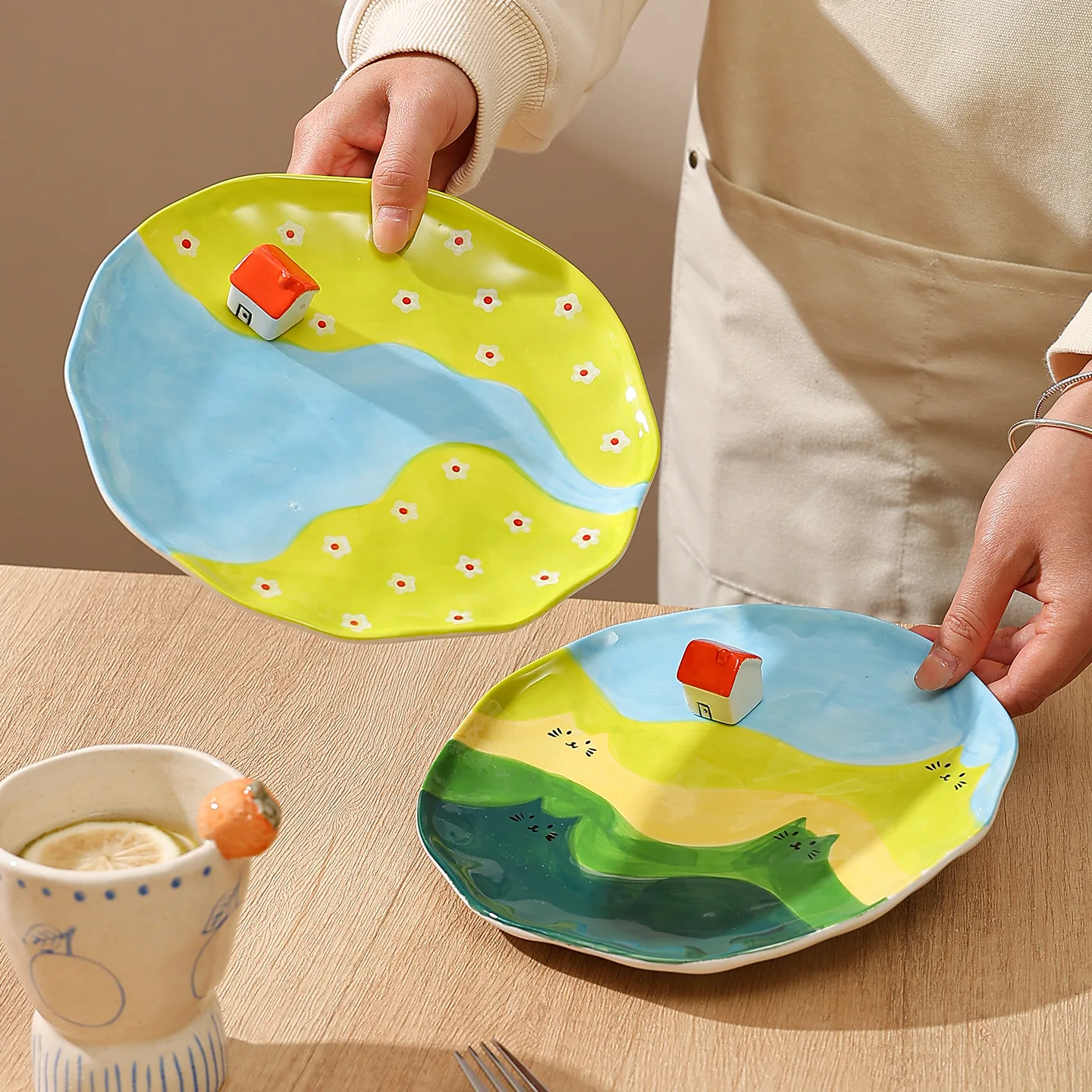3D House Relief Ceramic Plate,European Style Vegetable Dinner Dessert Plate,Porcelain Kitchen Tableware for pasta Toast Cake
3D House Relief Ceramic Plate,European Style Vegetable Dinner Dessert Plate,Porcelain Kitchen Tableware for pasta Toast Cake