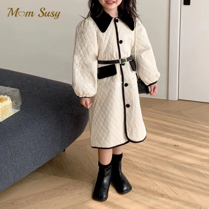 Fashion Baby Girl Cotton Padded Long Jacket Dress With Belt Toddler Child Winter Coat Warm Thick Outwear Baby Clothes 2-10Y
Fashion Baby Girl Cotton Padded Long Jacket Dress With Belt Toddler Child Winter Coat Warm Thick Outwear Baby Clothes 2-10Y