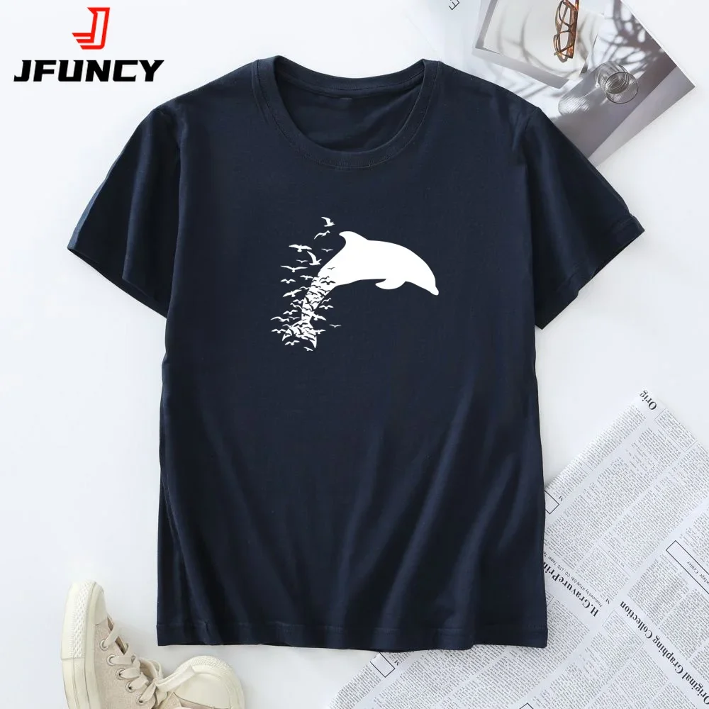 100% Cotton T-shirt Women Short Sleeve Tees Oversized Woman Summer Tops Fashion Dolphin Graphic T Shirts Female Tshirt Clothes
100% Cotton T-shirt Women Short Sleeve Tees Oversized Woman Summer Tops Fashion Dolphin Graphic T Shirts Female Tshirt Clothes