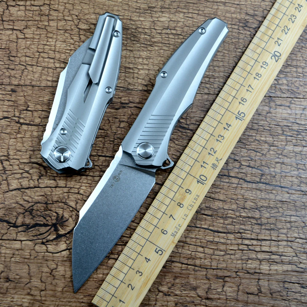 TWOSUN TS50 Folding Knife D2 Blade Ceramic ball bearing washer TC4 Ti Handle Outdoor Camping Hunting
TWOSUN TS50 Folding Knife D2 Blade Ceramic ball bearing washer TC4 Ti Handle Outdoor Camping Hunting