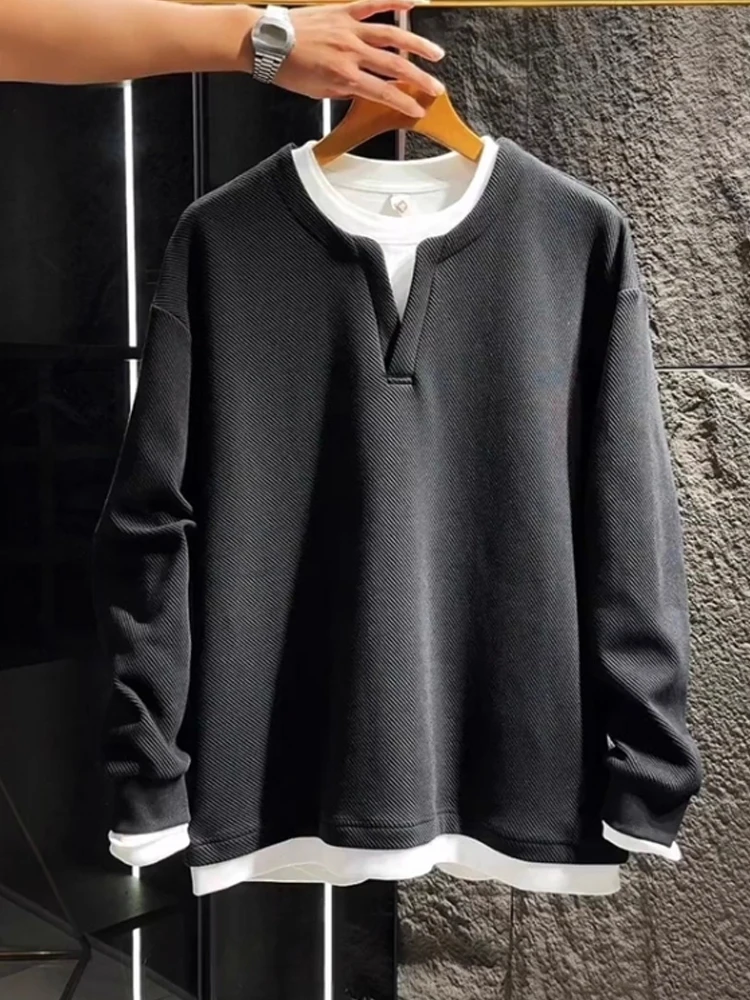 Autumn Faion V-Ne Long Sve Hoodie Men's Loose Fit Color Versatile Base irt Premium Feel Patchwork Design
Autumn Faion V-Ne Long Sve Hoodie Men's Loose Fit Color Versatile Base irt Premium Feel Patchwork Design