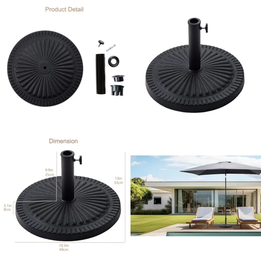 31 lb Round Heavy Duty Base Stand for Outdoor Patio Market Table Umbrella
31 lb Round Heavy Duty Base Stand for Outdoor Patio Market Table Umbrella