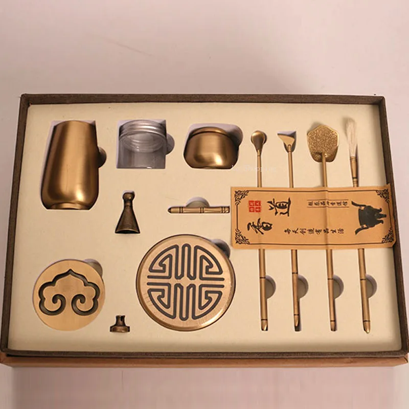Pure Yellow Copper Censer Incense Lore Gift Set/Scoop/Shovel/Sweep/Handmade Tapered Incense Mould Indoor Aromatherapy Supplies
Pure Yellow Copper Censer Incense Lore Gift Set/Scoop/Shovel/Sweep/Handmade Tapered Incense Mould Indoor Aromatherapy Supplies
