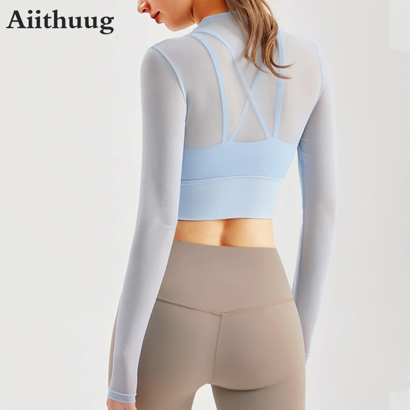 Aiithuug Fake Two-piece Yoga Tops With Built In Cup Women's Sexy Breathable Mesh Crisscross Back Tops Half High Collar Tank Tops
Aiithuug Fake Two-piece Yoga Tops With Built In Cup Women's Sexy Breathable Mesh Crisscross Back Tops Half High Collar Tank Tops