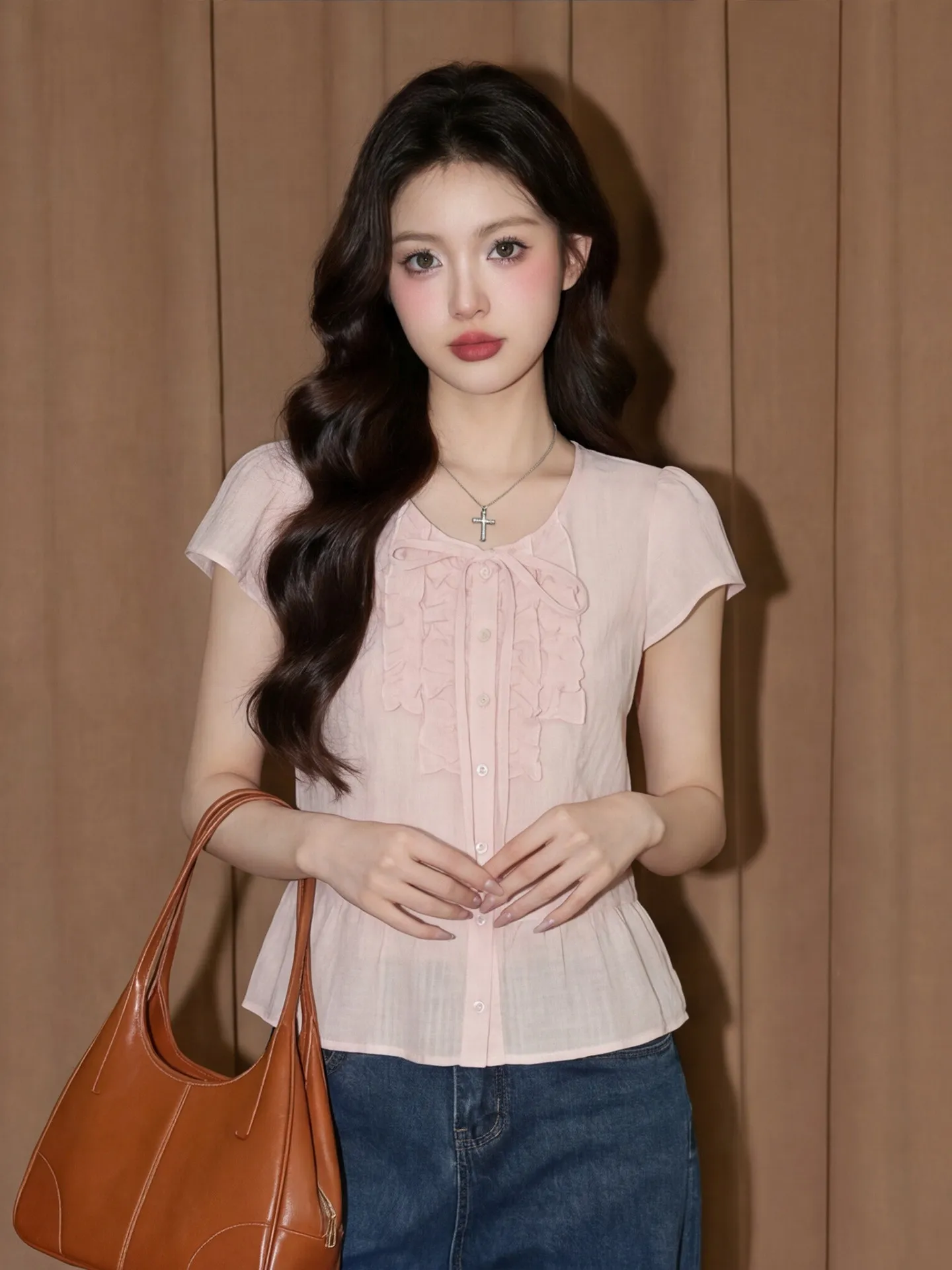 Pink Cotton Linen Short Sleeve Shirt Women Summer Doll Unique Beautiful Dopaamine Bubble Sleeve Blouse French Style Loose Fit
Pink Cotton Linen Short Sleeve Shirt Women Summer Doll Unique Beautiful Dopaamine Bubble Sleeve Blouse French Style Loose Fit