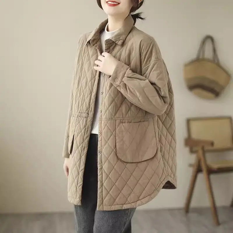 Fashionable Mid Length Plaid Cotton Jacket For Women's 2024 New Autumn And Winter Casual Long Sleeve Oversized Quilted Coat K224
Fashionable Mid Length Plaid Cotton Jacket For Women's 2024 New Autumn And Winter Casual Long Sleeve Oversized Quilted Coat K224