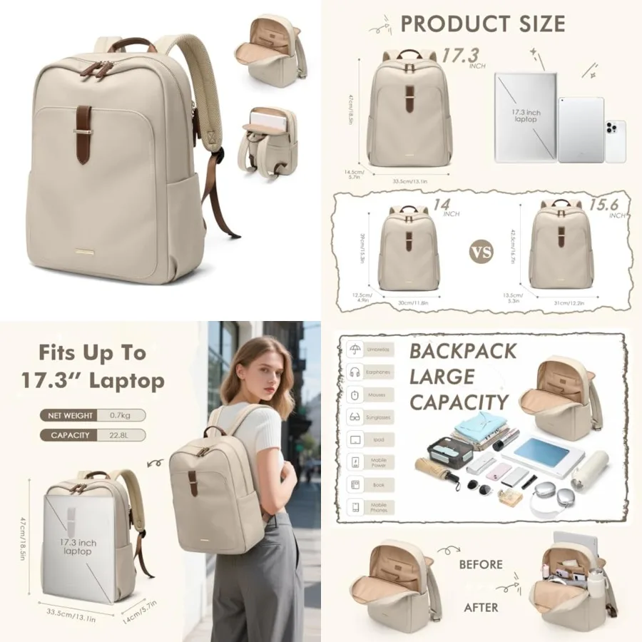 Laptop Backpack for Women, Casual Work Busess Backpacks Purse Carry on Travel Backpack,,Apricot
Laptop Backpack for Women, Casual Work Busess Backpacks Purse Carry on Travel Backpack,,Apricot