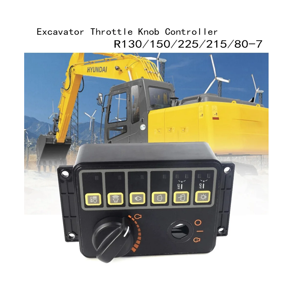 Excavator Throttle Knob Controller Switch Assembly for Hyundai R130/150/225/215/80-7 21N8-20506 21N820506
Excavator Throttle Knob Controller Switch Assembly for Hyundai R130/150/225/215/80-7 21N8-20506 21N820506