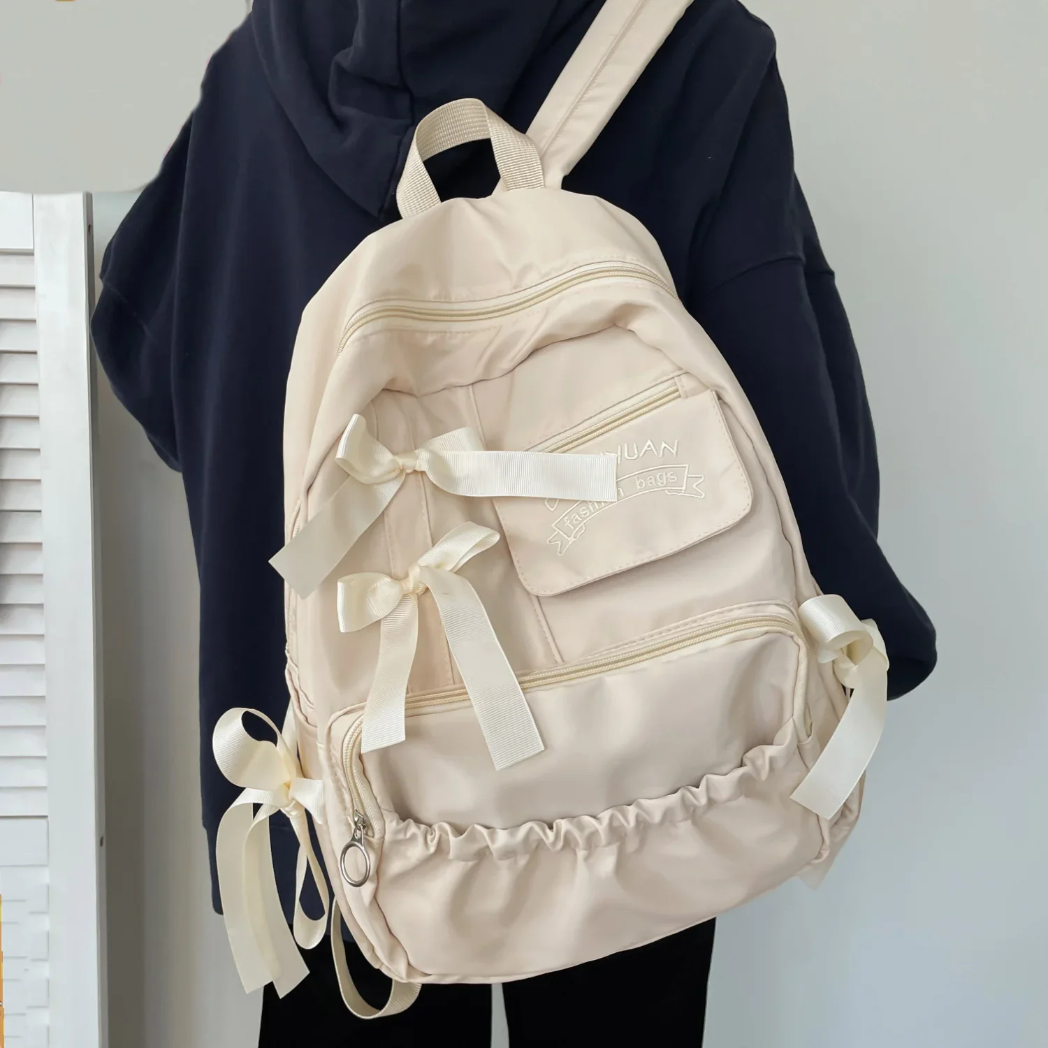 Stylish Nylon Backpack with Laptop Compartment - College/Travel Essential
Stylish Nylon Backpack with Laptop Compartment - College/Travel Essential