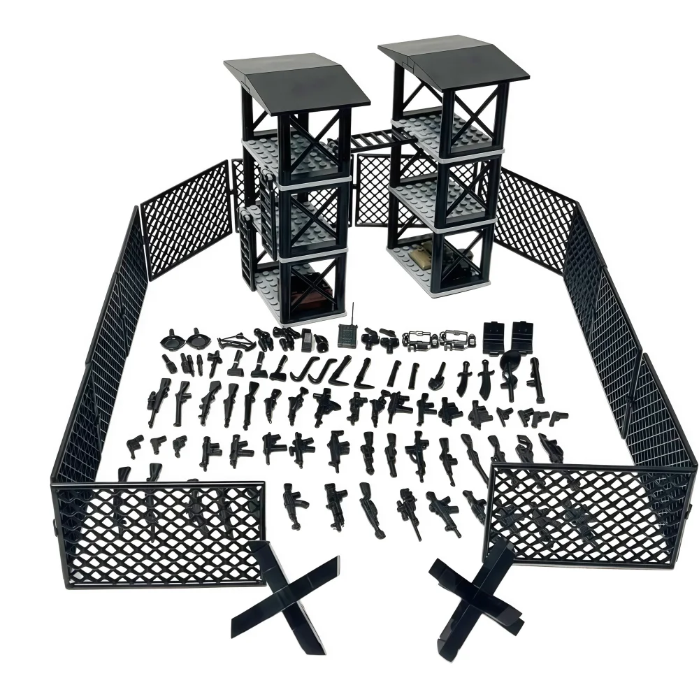 MOC Military Double Outpost Building Blocks Toys Set MOC Fence Weapon Toy Parts SWAT Policeman DIY Toys for Boys Gifts
MOC Military Double Outpost Building Blocks Toys Set MOC Fence Weapon Toy Parts SWAT Policeman DIY Toys for Boys Gifts