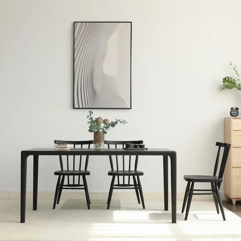 Black solid wood dining table and chair combination Qingmutang Nordic simple style Italian minimalist
Black solid wood dining table and chair combination Qingmutang Nordic simple style Italian minimalist