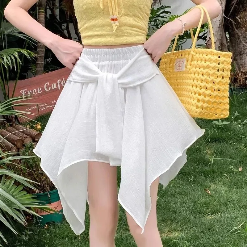 Women's Irregular Tie Front Skorts High Waist Asymmetrical Ruffle Shorts Skirts Casual Streetwear
Women's Irregular Tie Front Skorts High Waist Asymmetrical Ruffle Shorts Skirts Casual Streetwear