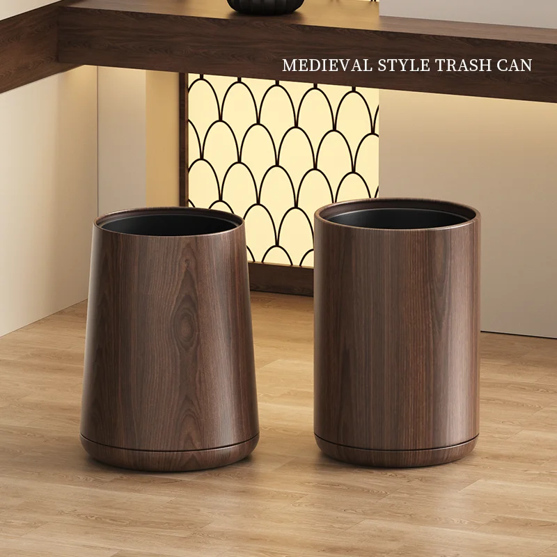 Leasylife Vintage Trash Can Walnut Wood Pattern WasteBasket Metal Body Garbage Can for Bathroom Living Room Home
Leasylife Vintage Trash Can Walnut Wood Pattern WasteBasket Metal Body Garbage Can for Bathroom Living Room Home