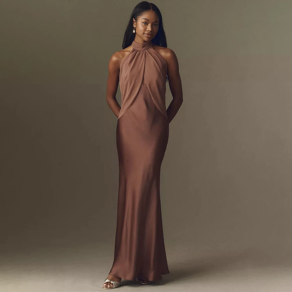 Women's Formal Evening Gowns Halter Neck Backless Evening Dresses Woman Elegant Pleated Sleeveless Party Prom Gown Elegant Dress
Women's Formal Evening Gowns Halter Neck Backless Evening Dresses Woman Elegant Pleated Sleeveless Party Prom Gown Elegant Dress