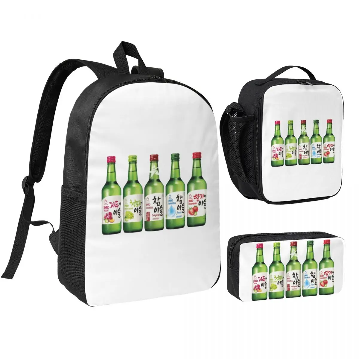 Jinro Soju 5 Flavours Backpack Boys Girls BookBag School Bag Shoulder Bags 3ps Insulated Lunch Bag Pencil Case
Jinro Soju 5 Flavours Backpack Boys Girls BookBag School Bag Shoulder Bags 3ps Insulated Lunch Bag Pencil Case