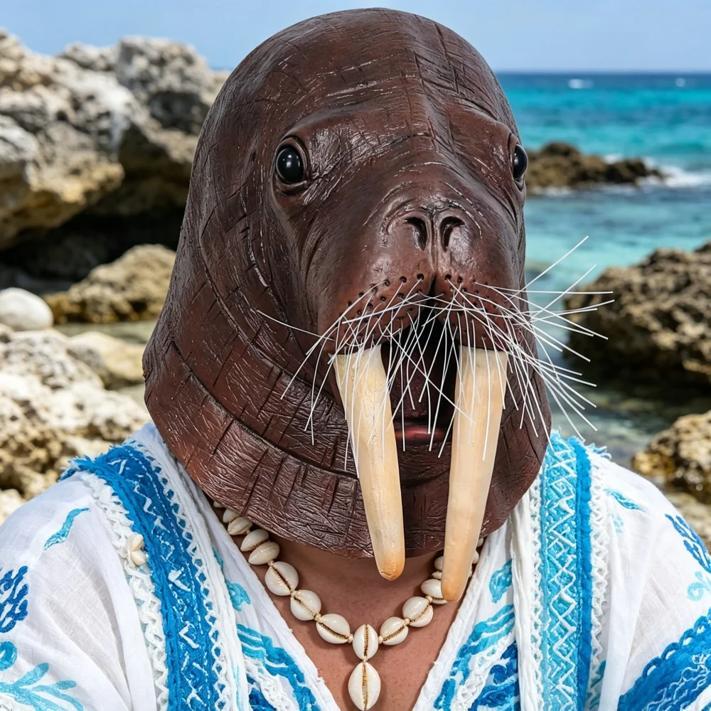 Walrus Mask Tusked Marine Animal Latex Mask Sea Creature Costume Mask for Halloween Cosplay Party Props
Walrus Mask Tusked Marine Animal Latex Mask Sea Creature Costume Mask for Halloween Cosplay Party Props