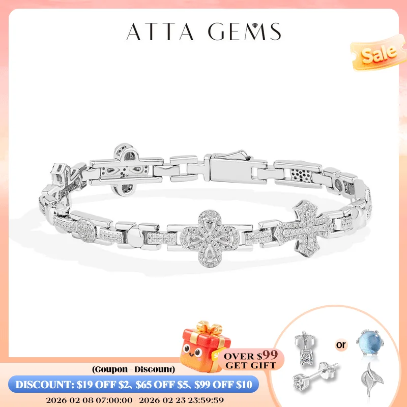 ATTAGEMS DVVS1 Moissanite Bracelet 925 Silver Bracelets Original Certified Women's Chain For Wedding Engagement Luxury Jewelry
ATTAGEMS DVVS1 Moissanite Bracelet 925 Silver Bracelets Original Certified Women's Chain For Wedding Engagement Luxury Jewelry