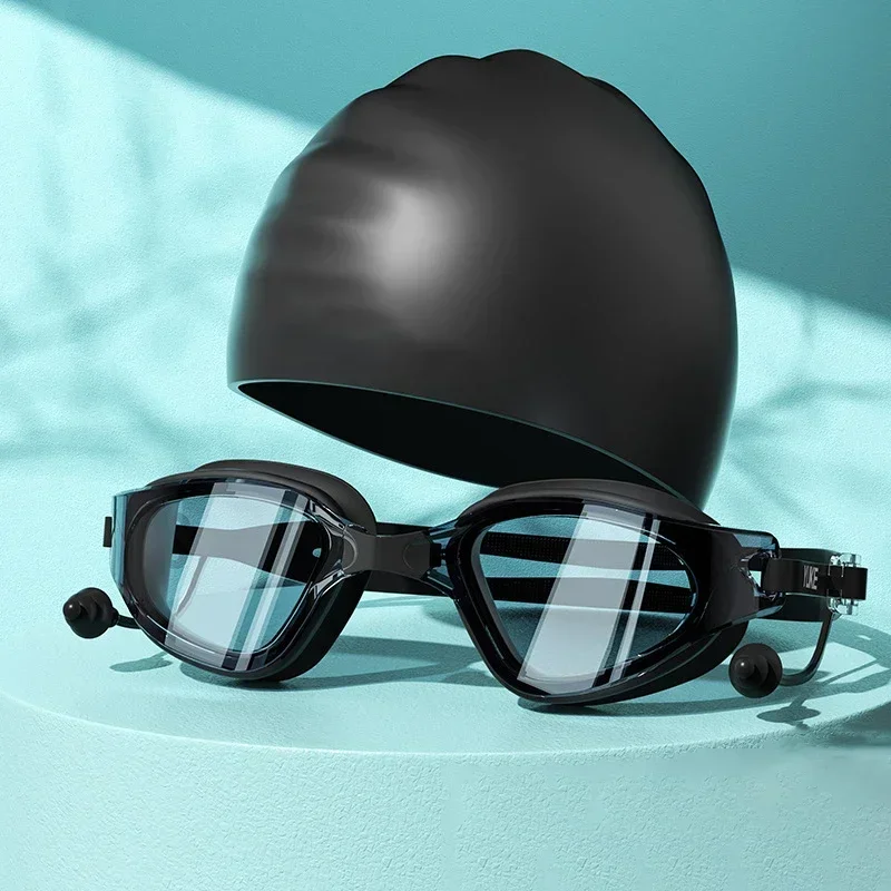 New Adult HD Anti-Fog Swim Goggles Set with Waterproof Silicone Cap Anti-UV Swim Glasses and Earplugs for Swimming
New Adult HD Anti-Fog Swim Goggles Set with Waterproof Silicone Cap Anti-UV Swim Glasses and Earplugs for Swimming