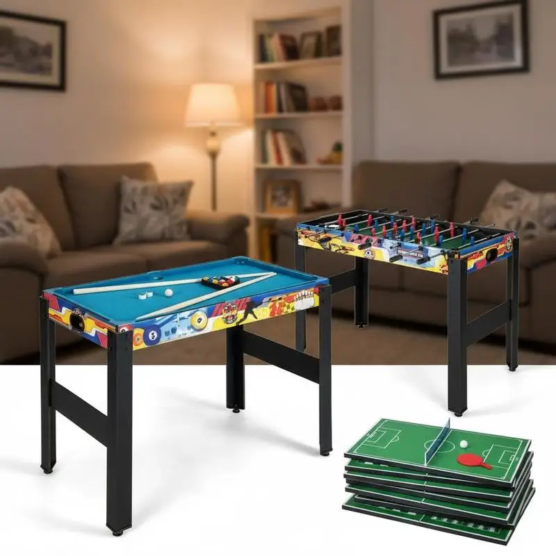 12-in-1 Combo Game Table Set with Foosball Air Hockey Pool Chess and Ping Pong
12-in-1 Combo Game Table Set with Foosball Air Hockey Pool Chess and Ping Pong