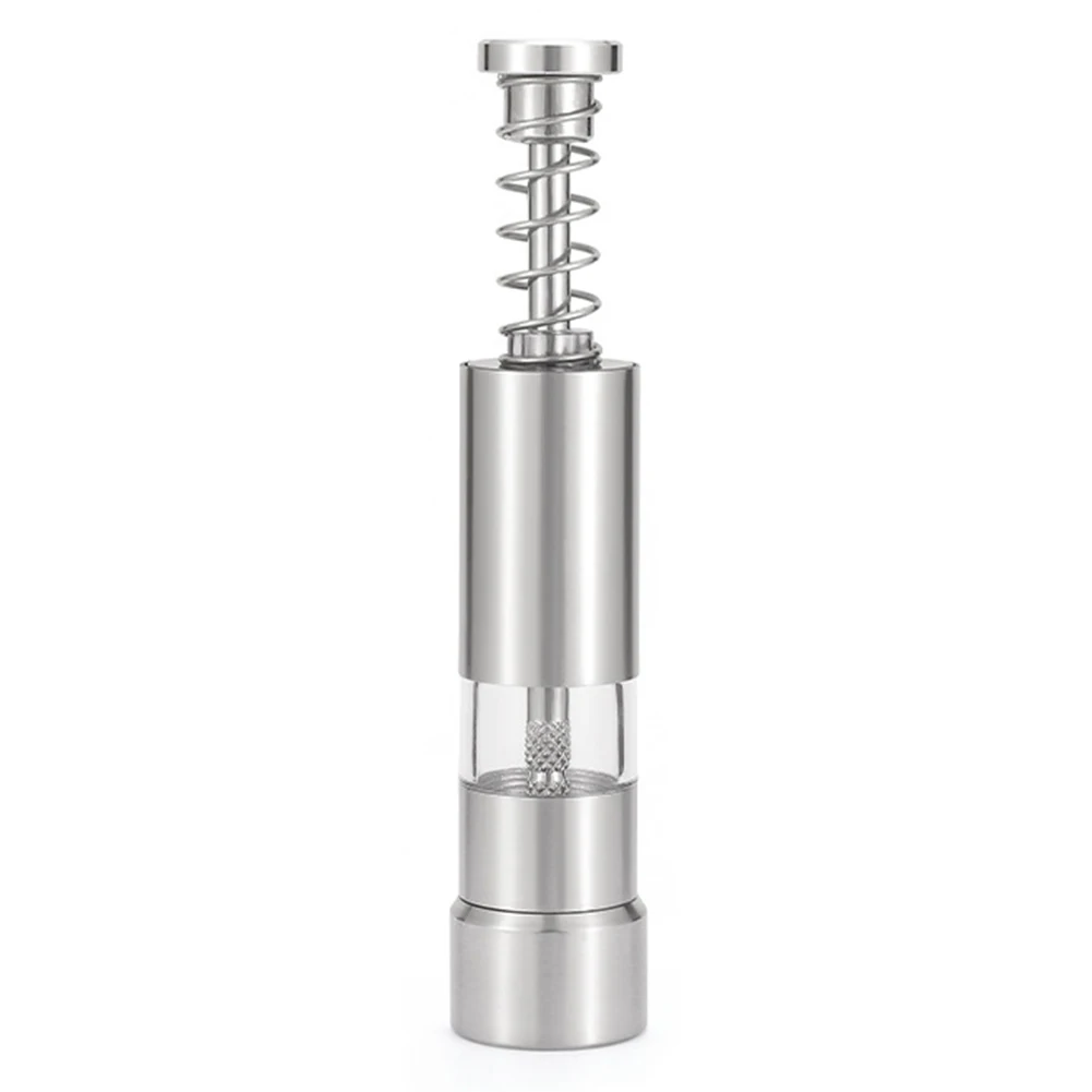 Одноручная мини-мельница для соли и перца, ручная мельница для перца и специй с большим пальцем, прозрачная из нержавеющей стали для дома, кемпинга, барбекю
Одноручная мини-мельница для соли и перца, ручная мельница для перца и специй с большим пальцем, прозрачная из нержавеющей стали для дома, кемпинга, барбекю