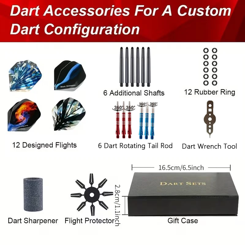 TRALOW Professional Steel Tip Darts Set Nonslip Iron Barrel Aluminum Shafts Metal Darts for Training Competition Dartboard Games
TRALOW Professional Steel Tip Darts Set Nonslip Iron Barrel Aluminum Shafts Metal Darts for Training Competition Dartboard Games