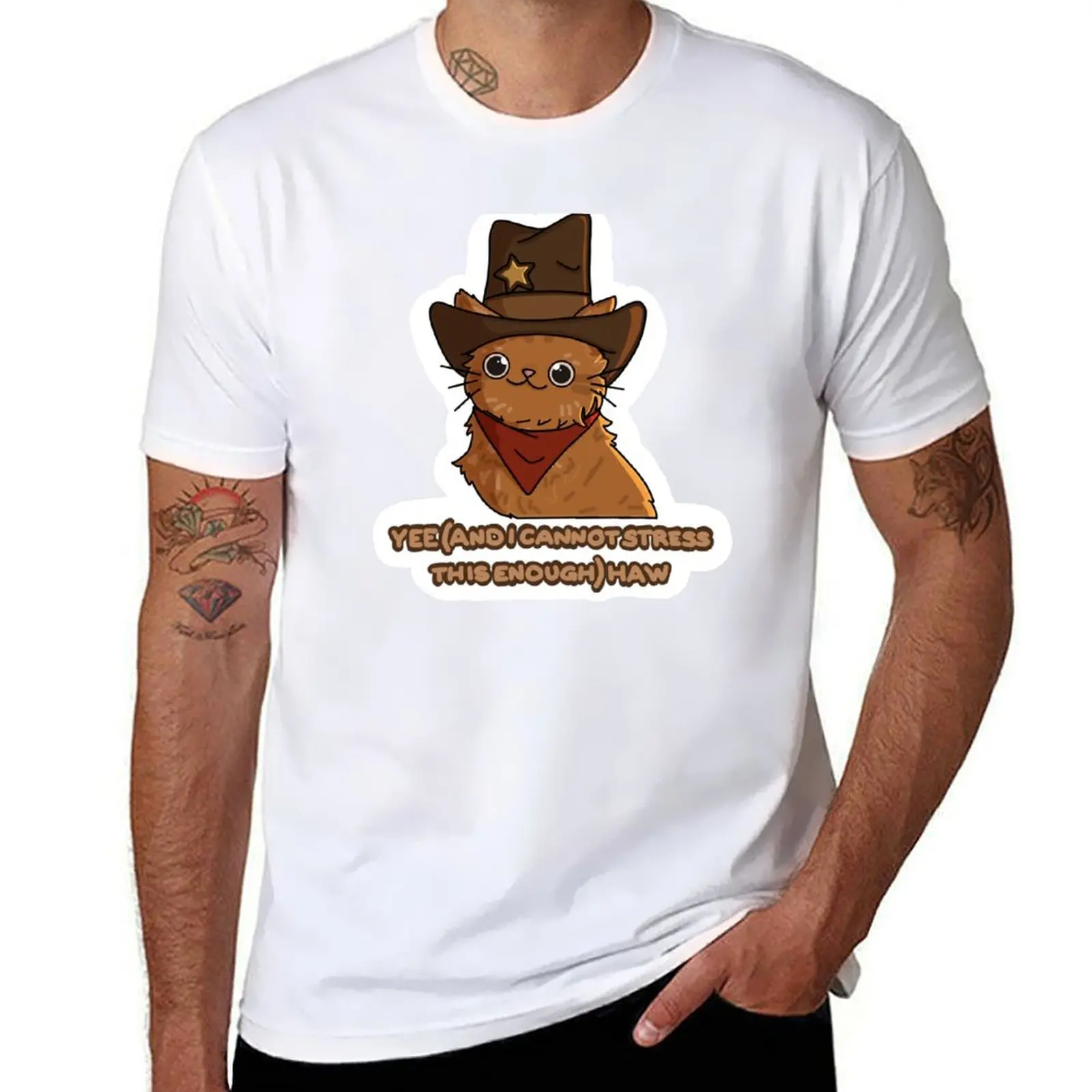 Cowboy Cat (Orange) Yee (and I cannot stress this enough) Haw T-Shirt t shirts cotton 100% T-Shirt 
Cowboy Cat (Orange) Yee (and I cannot stress this enough) Haw T-Shirt t shirts cotton 100% T-Shirt