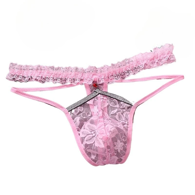 Floral Lace Thong for Men Sexy Ruffled Waistband, U-Convex Pouch Erotic Underwear Sissy Erotic Hollow Out Crossdressing Knickers
Floral Lace Thong for Men Sexy Ruffled Waistband, U-Convex Pouch Erotic Underwear Sissy Erotic Hollow Out Crossdressing Knickers