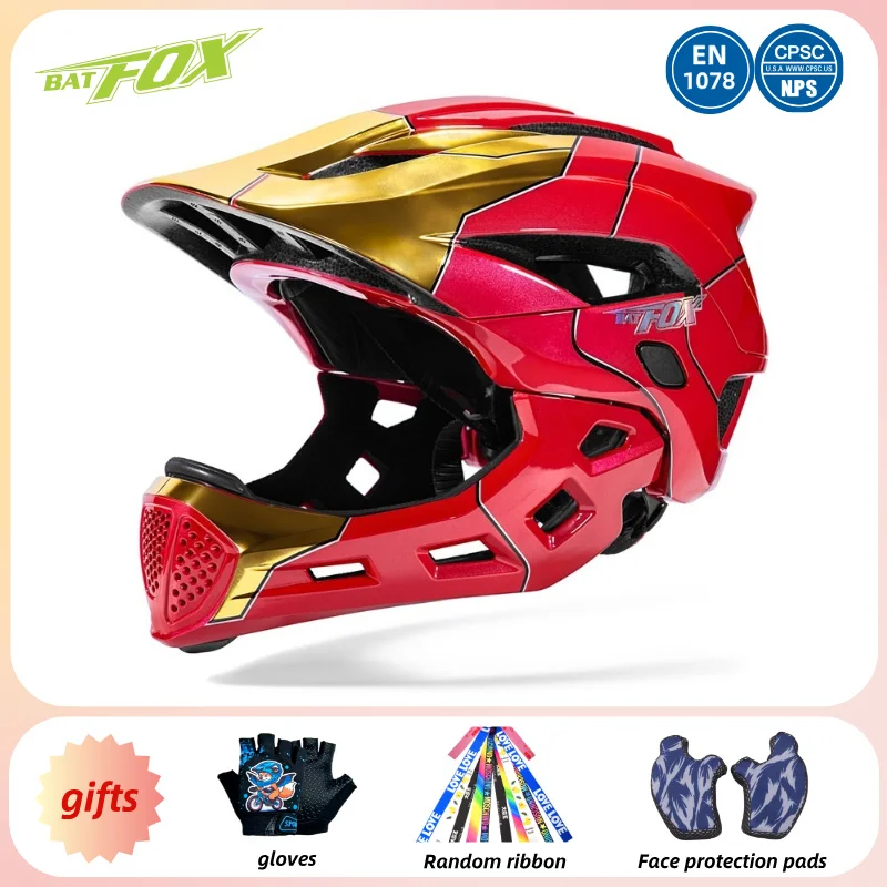 BATFOX 2 In 1 Detachable Full Face Kids Bike Helmet Lightweight MTB Youth Child Cycling Safety Protective Adjustable Sports Gear
BATFOX 2 In 1 Detachable Full Face Kids Bike Helmet Lightweight MTB Youth Child Cycling Safety Protective Adjustable Sports Gear