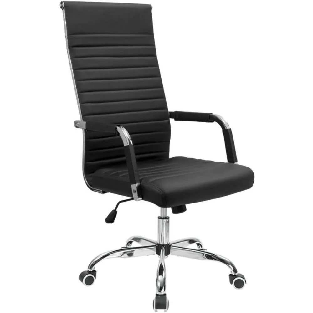 Ribbed Office Chair High Back PU Leather Executive Conference Chair Adjustable Swivel Chair with Arms,
Ribbed Office Chair High Back PU Leather Executive Conference Chair Adjustable Swivel Chair with Arms,
