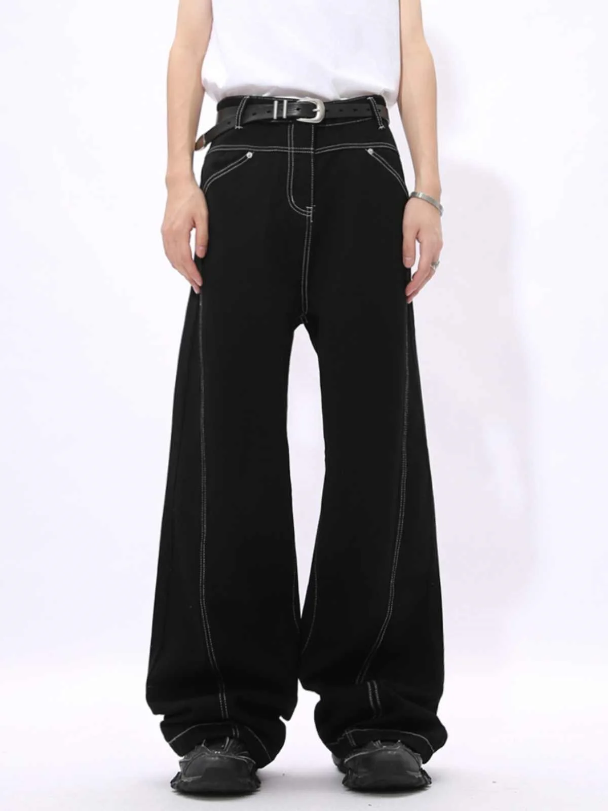 Retro American Design Bla Loose Wide Leg Men's Jeans Spring Autumn Straight Cut Trousers Outline Stitching Detail Casual Jeans
Retro American Design Bla Loose Wide Leg Men's Jeans Spring Autumn Straight Cut Trousers Outline Stitching Detail Casual Jeans