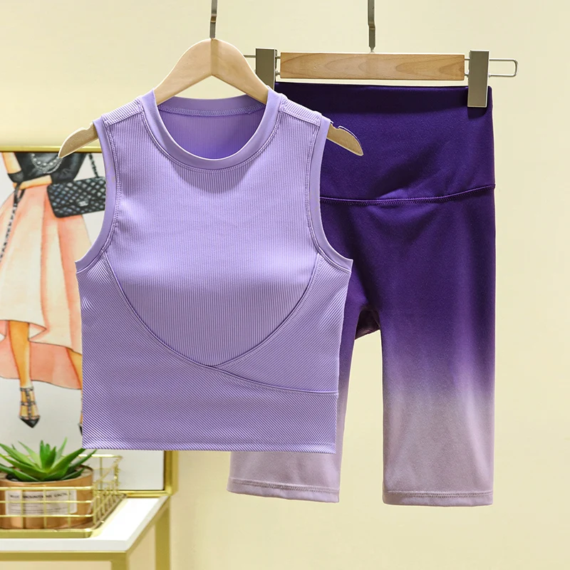 Yoga Suit Set for Women Vest Style High-end Pilates Gradient Color Fitness Suit Short Sets Gym Sets Womens Fitness Outfits
Yoga Suit Set for Women Vest Style High-end Pilates Gradient Color Fitness Suit Short Sets Gym Sets Womens Fitness Outfits