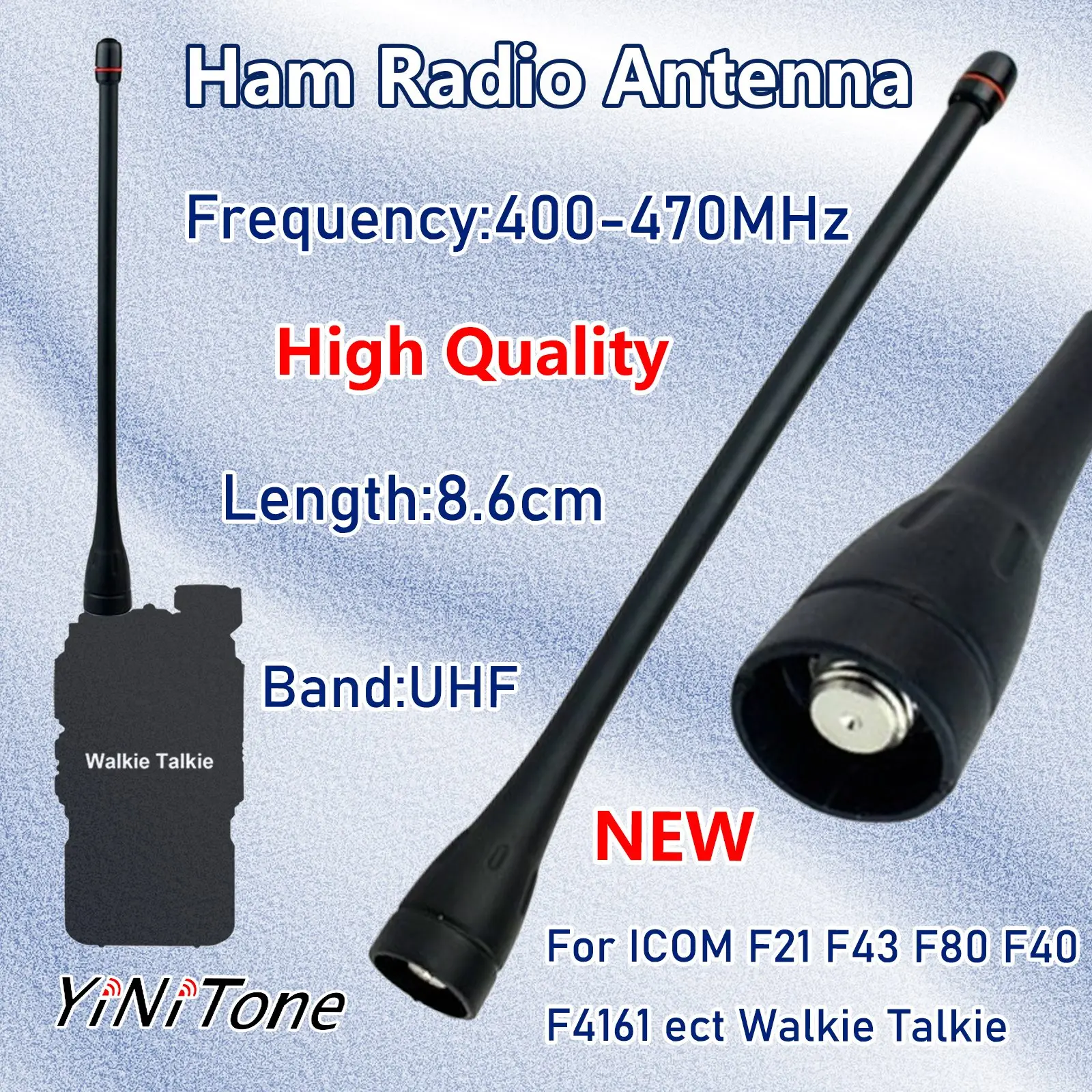Two Way Radio Handheld Short Antenna UHF 400-470MHz For ICOM Walkie Talkie F21 F43 F80 F4001 F4161
Two Way Radio Handheld Short Antenna UHF 400-470MHz For ICOM Walkie Talkie F21 F43 F80 F4001 F4161