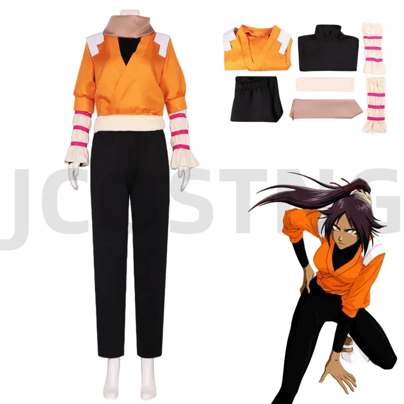 New Anime BLEACH Shihouin Yoruichi Full Set Orange Coat Pants Full Set Women Girl Halloween Party Cosplay Csotume Performance
New Anime BLEACH Shihouin Yoruichi Full Set Orange Coat Pants Full Set Women Girl Halloween Party Cosplay Csotume Performance