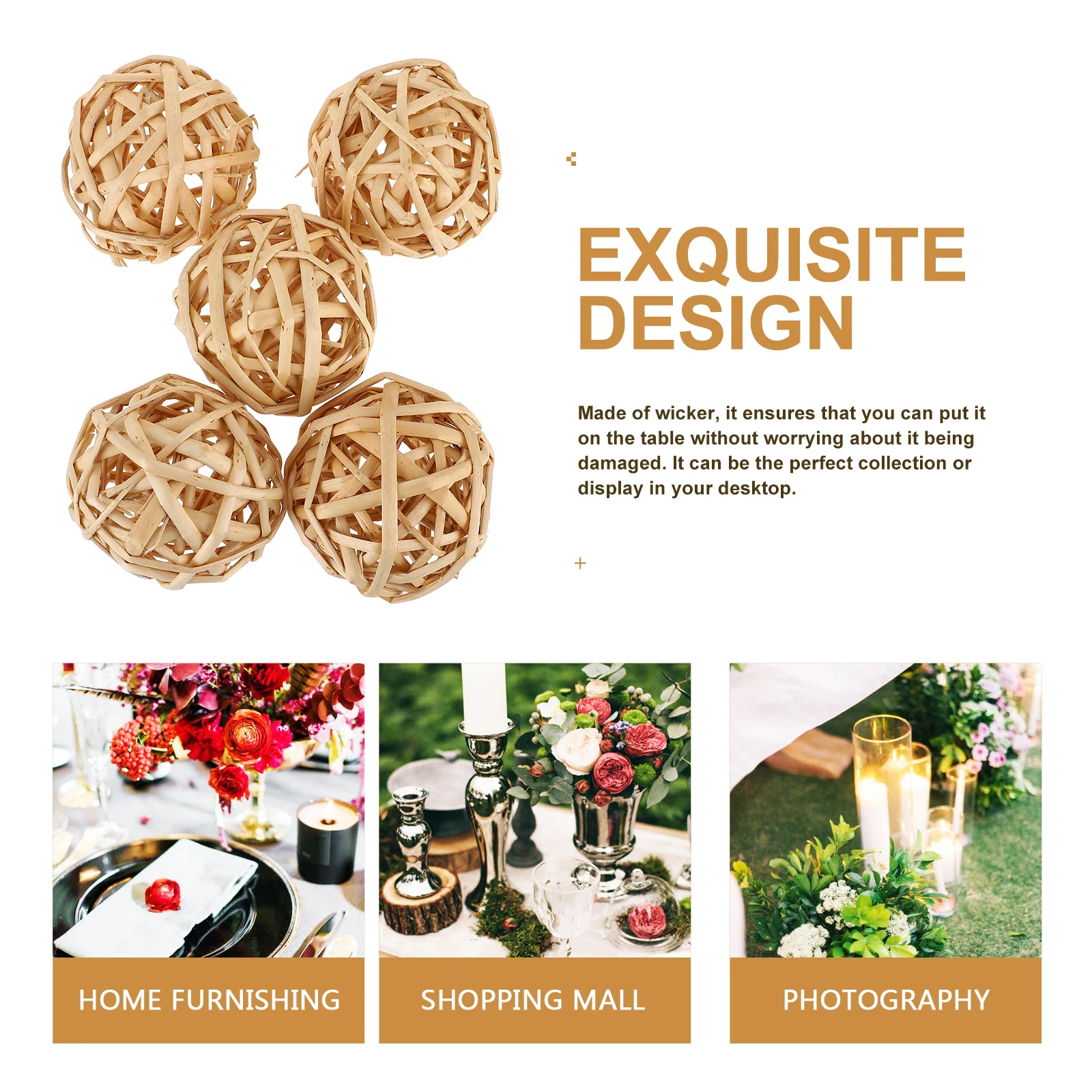 5pcs Rattan Woven Balls 5cm Decorative Hanging Spheres for Home Party Christmas Birthday Scene Layout Decorations
5pcs Rattan Woven Balls 5cm Decorative Hanging Spheres for Home Party Christmas Birthday Scene Layout Decorations