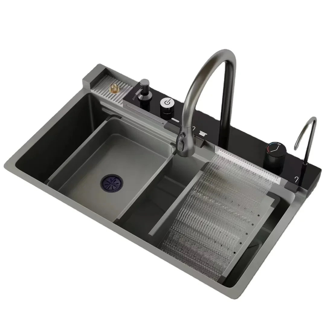 waterfall black kitchen sink water fall Black stainless steel kitchen sink Single bowl stainless steel kitchen sink
waterfall black kitchen sink water fall Black stainless steel kitchen sink Single bowl stainless steel kitchen sink