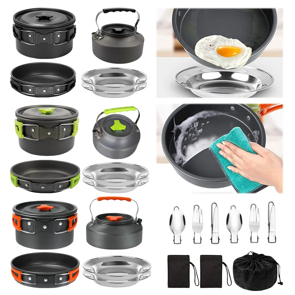 Camping Pot and Pan Set Foldable Spoon/Fork/Knife Outdoor Tableware Equipment Serves for 2-3 Person for Hiking Picnic
Camping Pot and Pan Set Foldable Spoon/Fork/Knife Outdoor Tableware Equipment Serves for 2-3 Person for Hiking Picnic