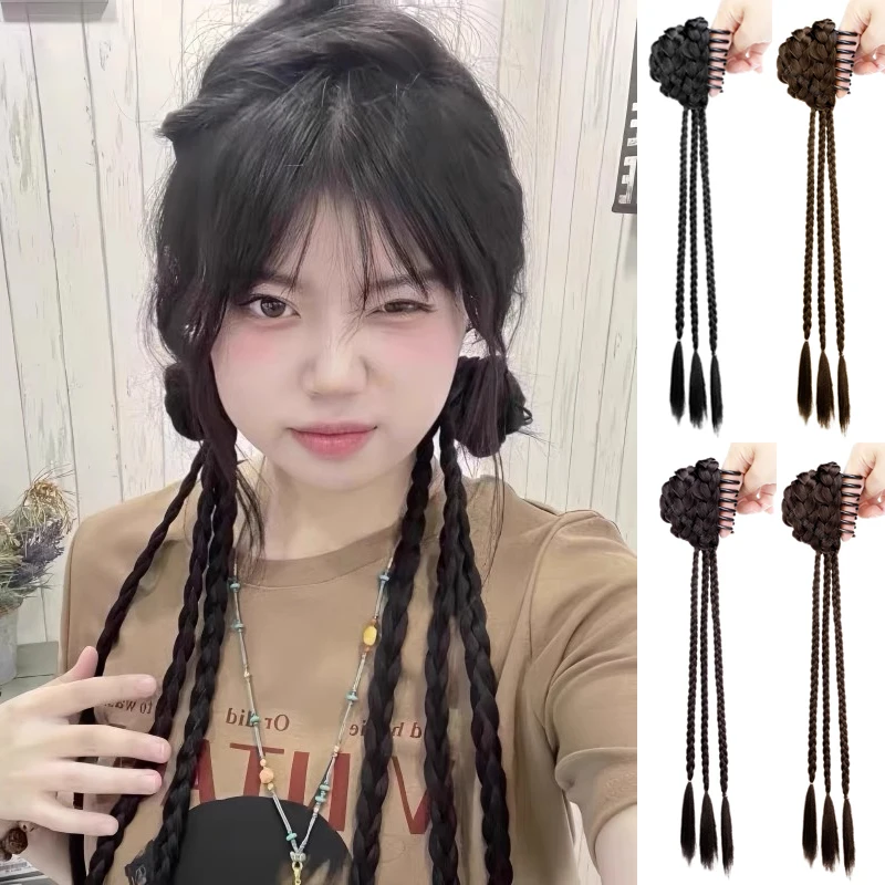 2 pcs Synthetic Wig Braid New Chinese Double Ponytail Twist Boxing Braid Wig Claw Clip Ponytail Wig
2 pcs Synthetic Wig Braid New Chinese Double Ponytail Twist Boxing Braid Wig Claw Clip Ponytail Wig