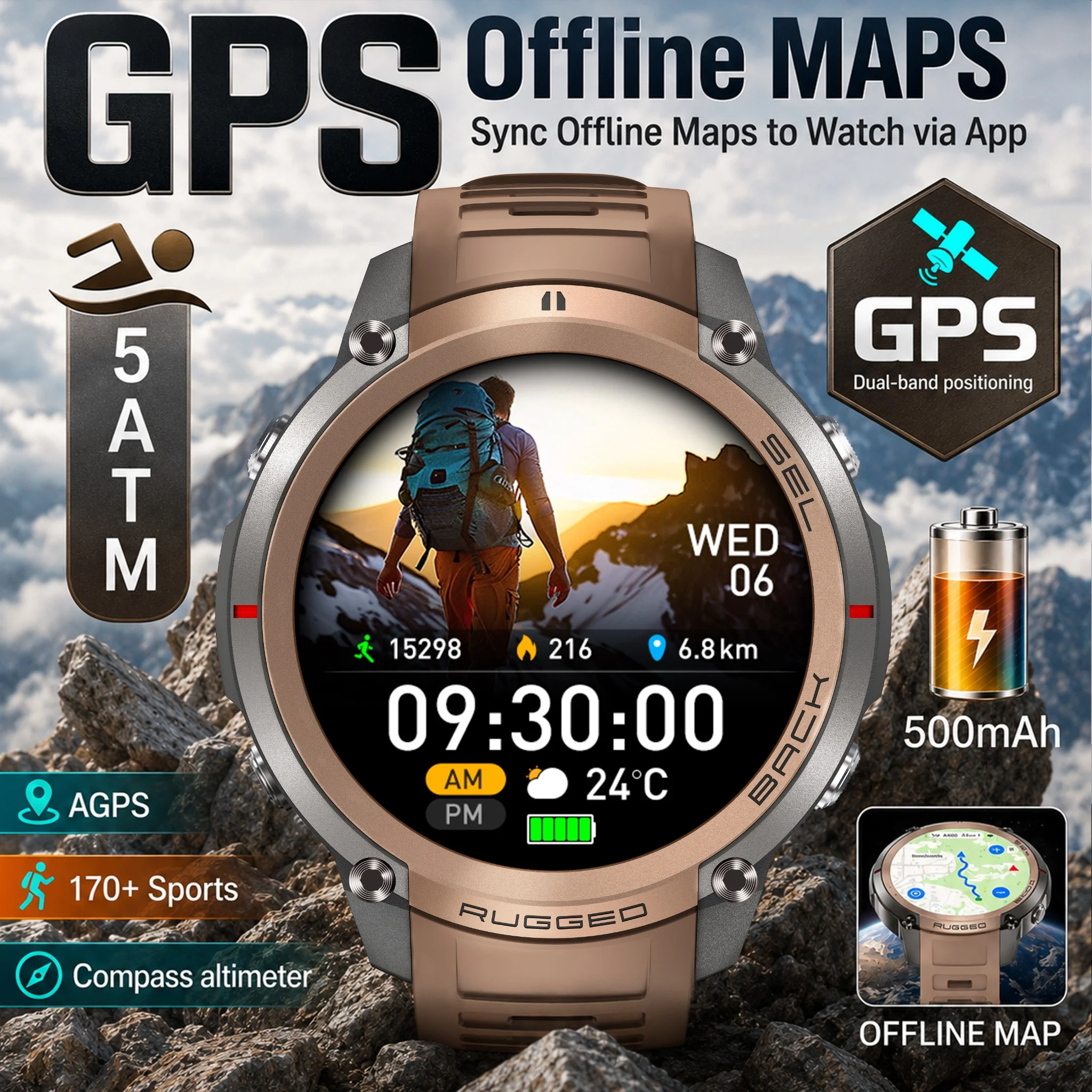 2026 Newly Men Smart Watch AMOLDE Built-in GPS Offline Map Outdoor Sports Barometer Altitude Compass 5ATM Waterproof Smart Watch
2026 Newly Men Smart Watch AMOLDE Built-in GPS Offline Map Outdoor Sports Barometer Altitude Compass 5ATM Waterproof Smart Watch