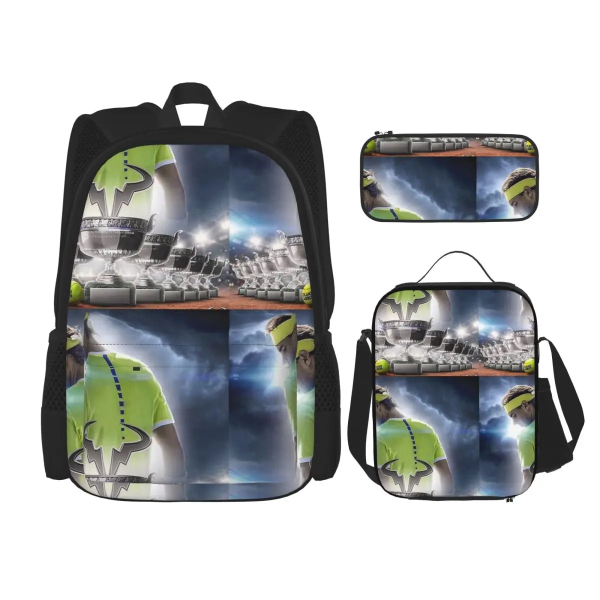 Art Rafael Nadal Backpacks Boys Girls Bookbag Students School Bags Kids Rucksack Lunch Bag Pen Bag Three-Piece Set
Art Rafael Nadal Backpacks Boys Girls Bookbag Students School Bags Kids Rucksack Lunch Bag Pen Bag Three-Piece Set