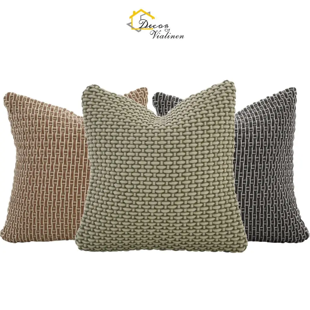 18" High End Handmade Decorative Braid Luxury Throw Pillow Natural Faux Leather Geometric Grey Brown Green Pillow Cover
18" High End Handmade Decorative Braid Luxury Throw Pillow Natural Faux Leather Geometric Grey Brown Green Pillow Cover