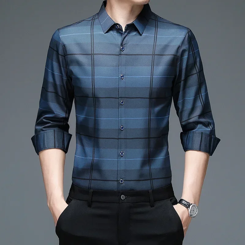 Spring Autumn Plaid Polo Shirt Men's Long Sleeve Shirts Casual Fashion Business Shirts Male Formal Top
Spring Autumn Plaid Polo Shirt Men's Long Sleeve Shirts Casual Fashion Business Shirts Male Formal Top