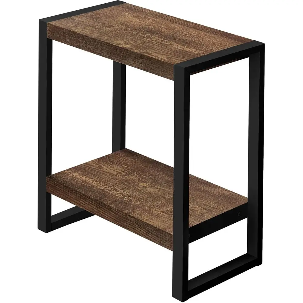 Contemporary Brown Reclaimed Wood Nightstand with Black Metal Accents, 23.75L x 12W x 23.75H
Contemporary Brown Reclaimed Wood Nightstand with Black Metal Accents, 23.75L x 12W x 23.75H