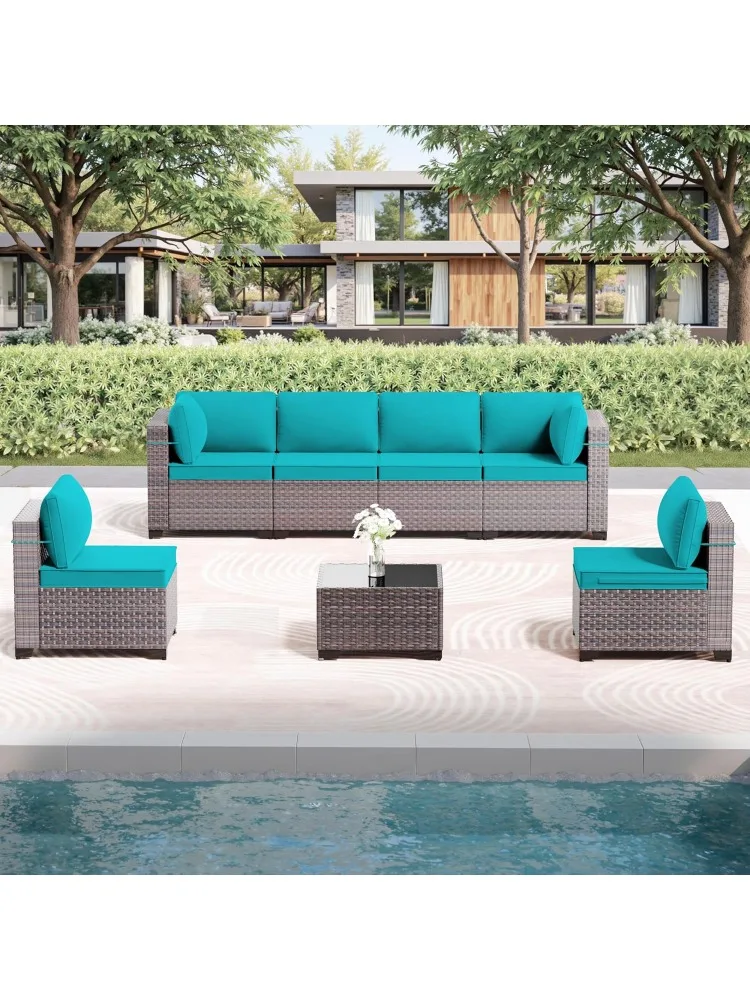 7 Pieces Outdoor Patio Furniture Set with Coffee Table, PE Wicker Rattan Outdoor Sectional Patio Set with Thick Cushion, Outdoor
7 Pieces Outdoor Patio Furniture Set with Coffee Table, PE Wicker Rattan Outdoor Sectional Patio Set with Thick Cushion, Outdoor