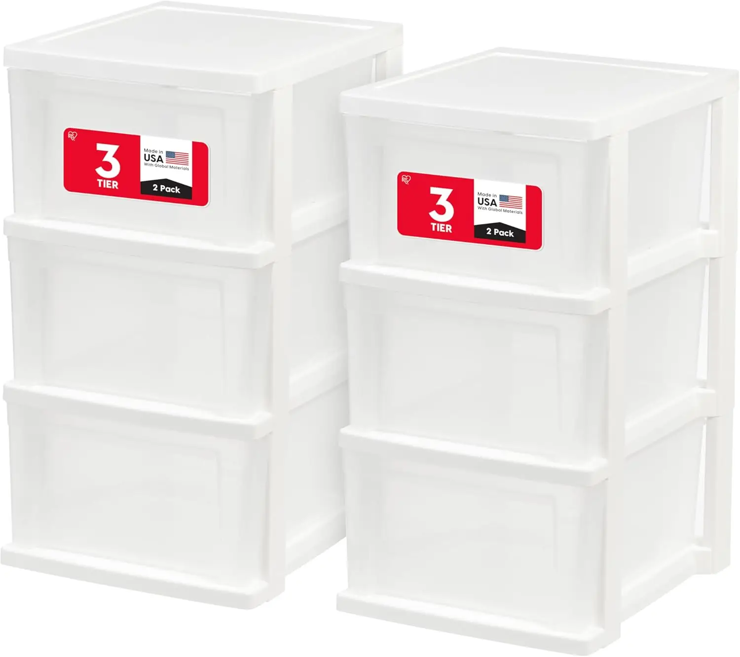 Plastic Drawer Storage Organizer, 3-Drawers, 2-Pack for Art Craft Supplies, Bathroom, Laundry Room, White/Clear
Plastic Drawer Storage Organizer, 3-Drawers, 2-Pack for Art Craft Supplies, Bathroom, Laundry Room, White/Clear