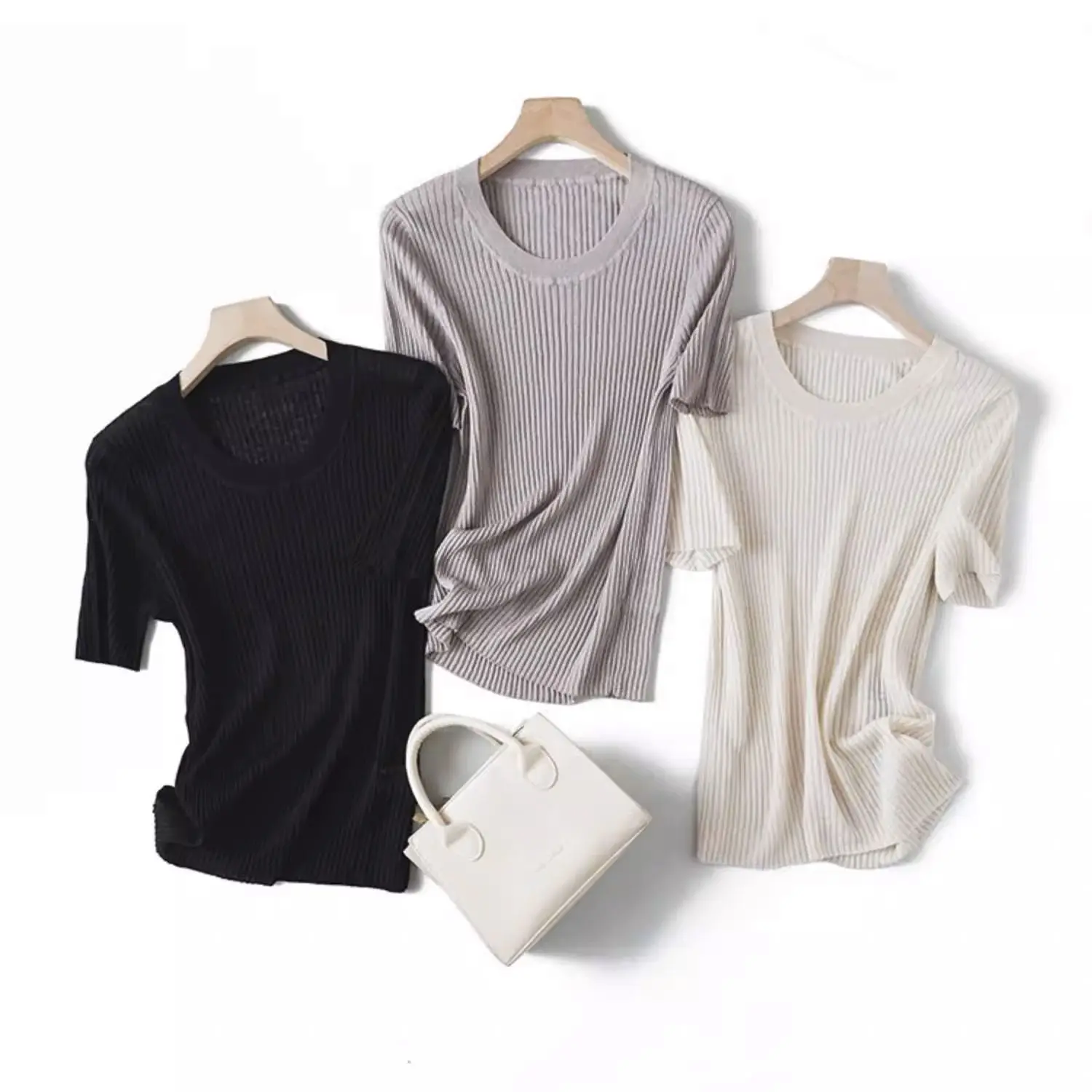 Dave&di Linen Vertical Groove Elastic Round Neck Short Sleeved Casual Temperament Knitted Shirt Top T-shirt
Dave&di Linen Vertical Groove Elastic Round Neck Short Sleeved Casual Temperament Knitted Shirt Top T-shirt