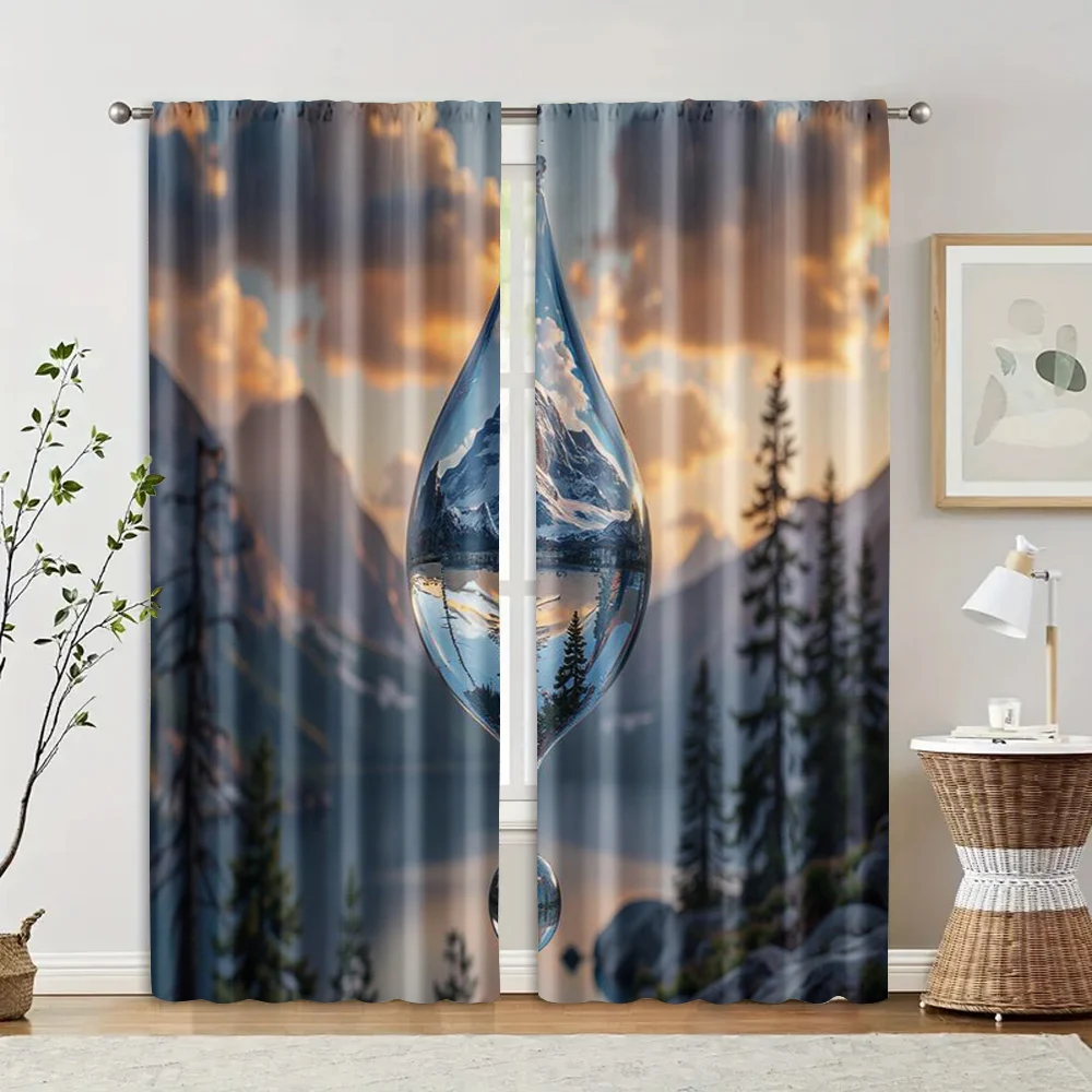 2 pcs, filtering curtains (excluding rods, non-movable, without batteries) Water drops and mountainsbackgroundsuitable for use
2 pcs, filtering curtains (excluding rods, non-movable, without batteries) Water drops and mountainsbackgroundsuitable for use